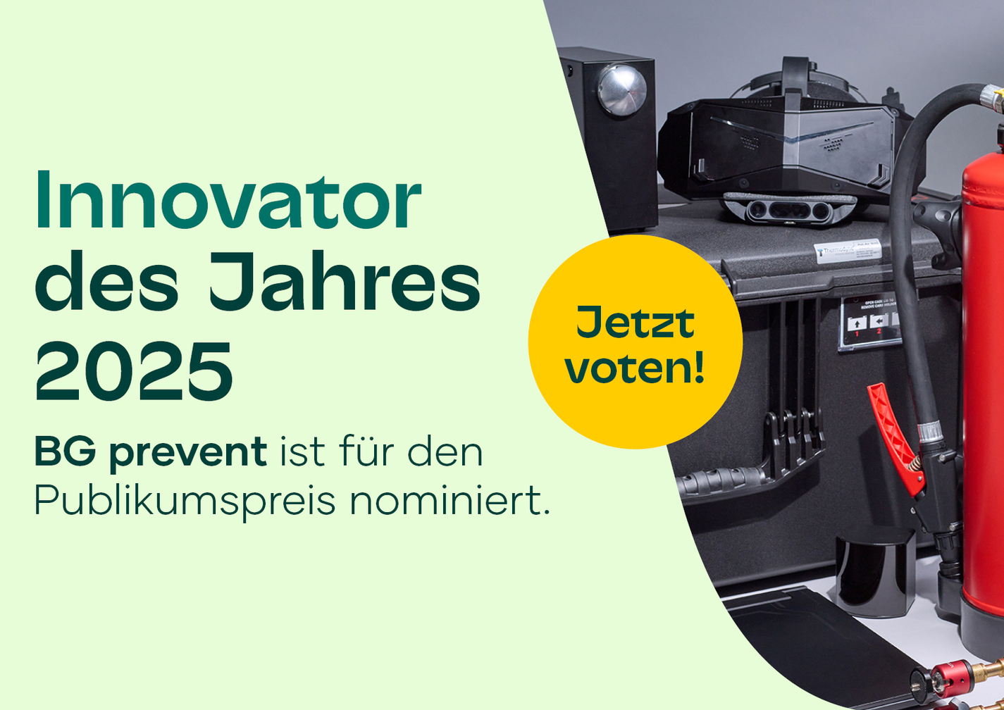 BG prevent ist für den Publikumspreis „Innovator des Jahres 2025“ nominiert – jetzt abstimmen und Innovation unterstützen!