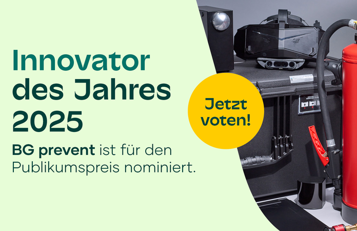 BG prevent ist für den Publikumspreis „Innovator des Jahres 2025“ nominiert – jetzt abstimmen und Innovation unterstützen!