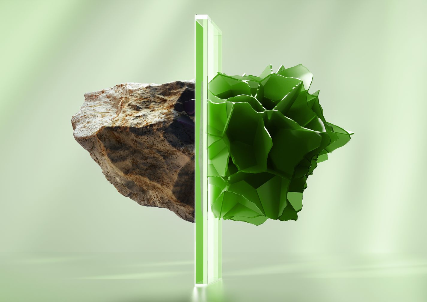 Ein Stein der durch Transformation grün wird